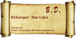 Biburger Darinka névjegykártya